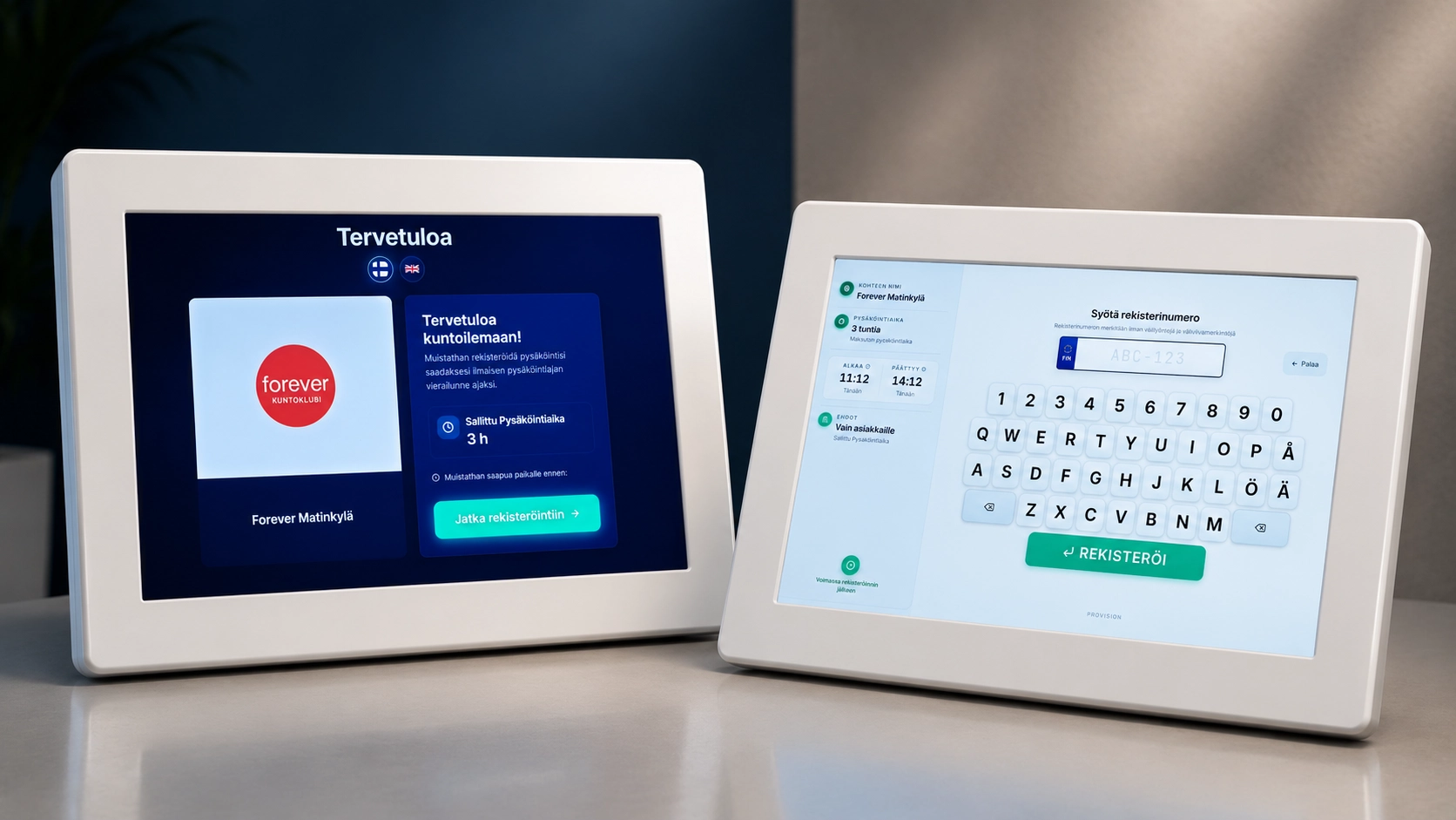 Tablet-aularatkaisun käyttöliittymä kahdella näytöllä